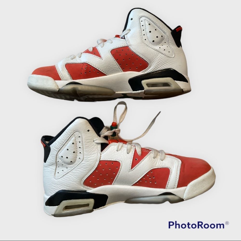 💥 Nike Air Jordan 6 Retro GS Gatorade Orange White Sneakers Shoes ~ Size 7Y💥 - Picture 4 of 13